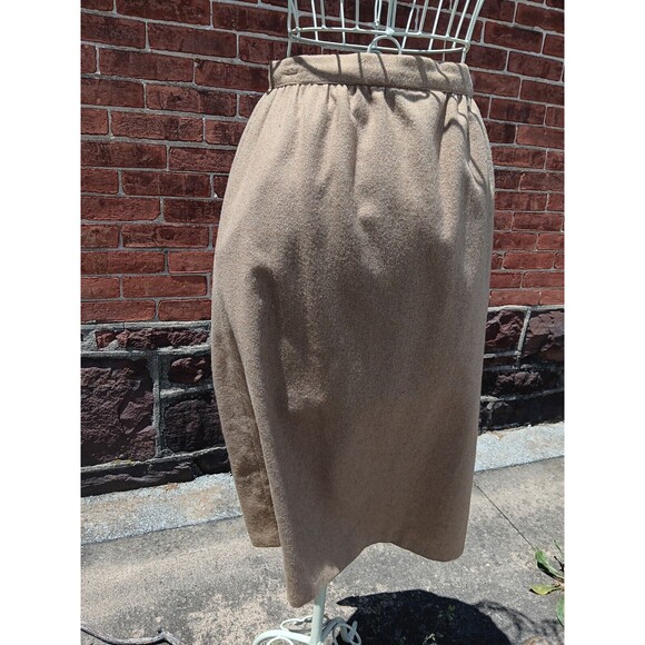 College Town Vintage 70s/ 80s Women's Wool Blend Tweed Skirt Suit Beige sz 4/5 - Picture 9 of 13